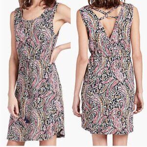 Lucky Brand Verna Floral Paisley Print Dress Linen Blend Sz M #330F